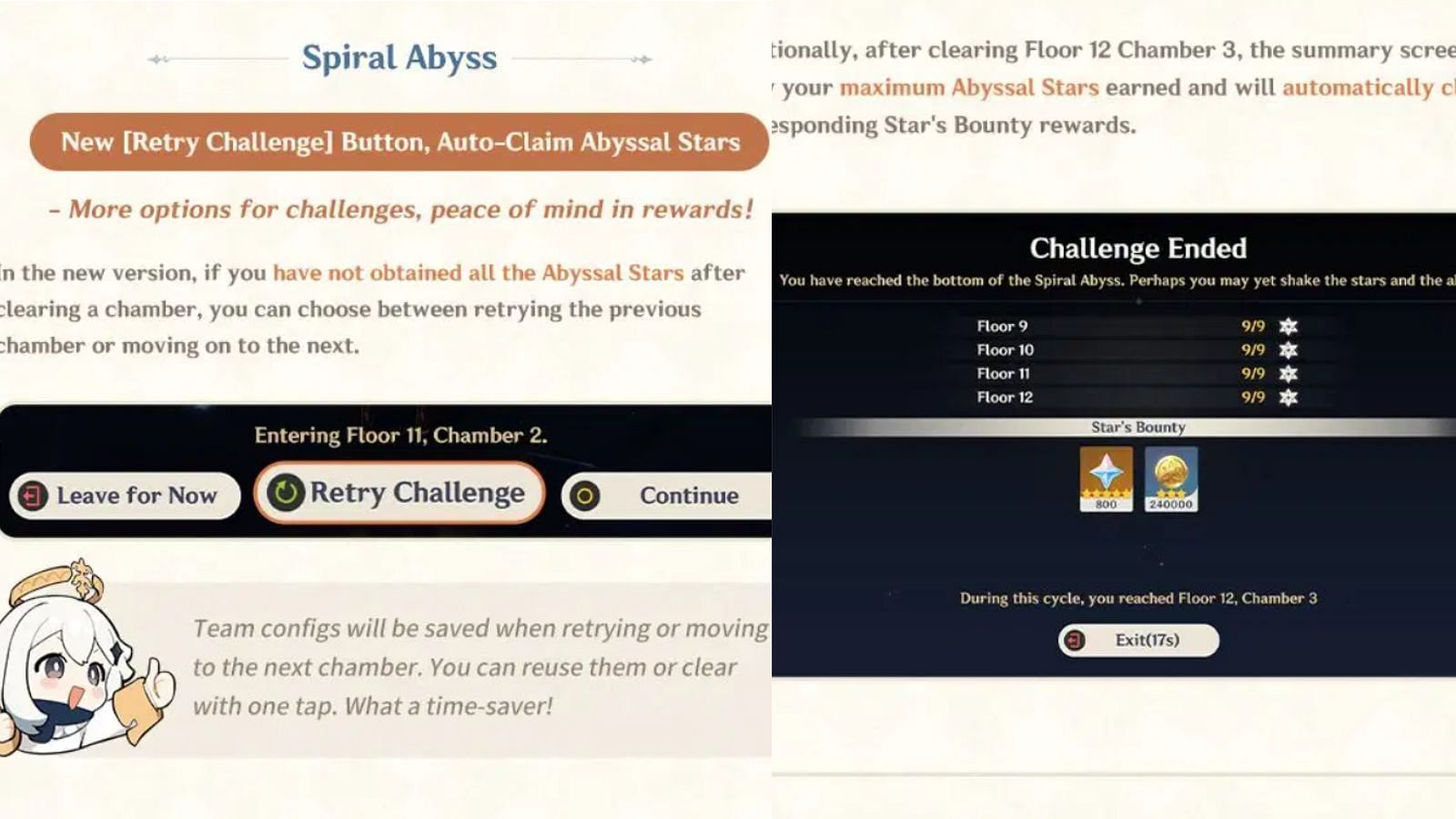 Spiral Abyss optimizations (Image via HoYoverse)